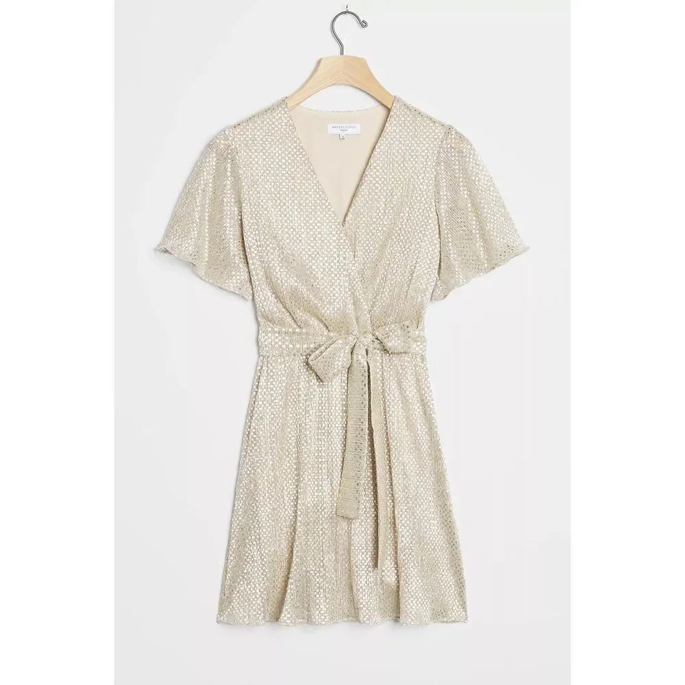 Anthropologie- Fante Shimmer Mini Dress